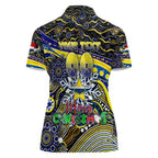 Merry Christmas Cowboys Women Polo Shirt Aboriginal Santa Rugby Mascot - North Queensland