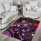 Merry Christmas Newcastle Knights Area Rug Aboriginal Santa Rugby Mascot - Novocastrians
