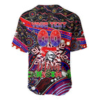 Merry Christmas Newcastle Knights Baseball Jersey Aboriginal Santa Rugby Mascot - Novocastrians