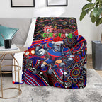 Merry Christmas Newcastle Knights Blanket Aboriginal Santa Rugby Mascot - Novocastrians
