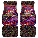 Merry Christmas Newcastle Knights Car Mats Aboriginal Santa Rugby Mascot - Novocastrians