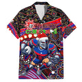 Merry Christmas Newcastle Knights Hawaiian Shirt Aboriginal Santa Rugby Mascot - Novocastrians