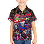 Merry Christmas Newcastle Knights Hawaiian Shirt Aboriginal Santa Rugby Mascot - Novocastrians