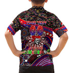 Merry Christmas Newcastle Knights Hawaiian Shirt Aboriginal Santa Rugby Mascot - Novocastrians