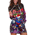 Merry Christmas Newcastle Knights Hoodie Dress Aboriginal Santa Rugby Mascot - Novocastrians