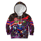 Merry Christmas Newcastle Knights Kid Hoodie Aboriginal Santa Rugby Mascot - Novocastrians