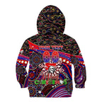 Merry Christmas Newcastle Knights Kid Hoodie Aboriginal Santa Rugby Mascot - Novocastrians