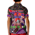 Merry Christmas Newcastle Knights Kid Polo Shirt Aboriginal Santa Rugby Mascot - Novocastrians