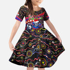 Merry Christmas Newcastle Knights Kid Short Sleeve Dress Aboriginal Santa Rugby Mascot - Novocastrians