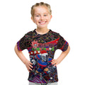 Merry Christmas Newcastle Knights Kid T Shirt Aboriginal Santa Rugby Mascot - Novocastrians