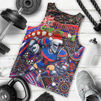 Merry Christmas Newcastle Knights Men Tank Top Aboriginal Santa Rugby Mascot - Novocastrians