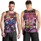 Merry Christmas Newcastle Knights Men Tank Top Aboriginal Santa Rugby Mascot - Novocastrians