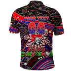 Merry Christmas Newcastle Knights Polo Shirt Aboriginal Santa Rugby Mascot - Novocastrians