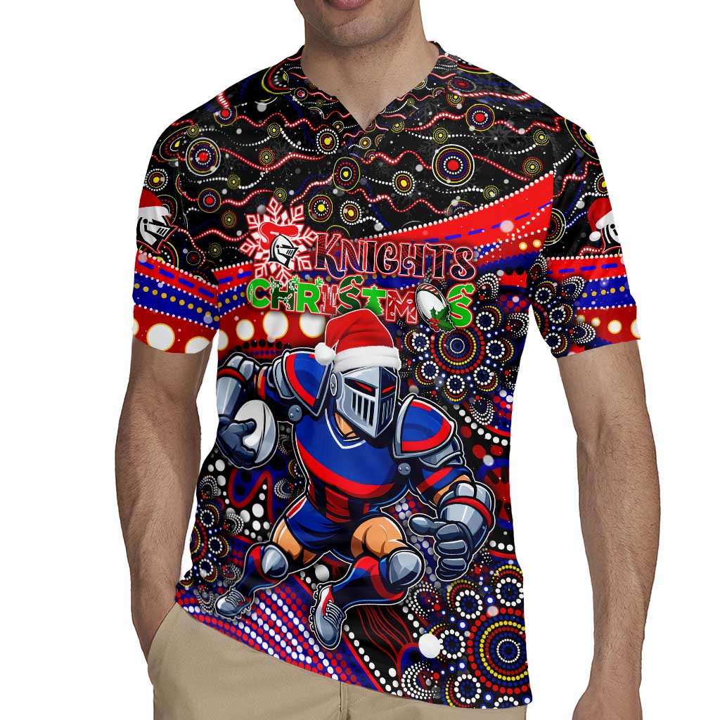 Merry Christmas Newcastle Knights Rugby Jersey Aboriginal Santa Rugby Mascot - Novocastrians