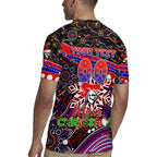 Merry Christmas Newcastle Knights Rugby Jersey Aboriginal Santa Rugby Mascot - Novocastrians