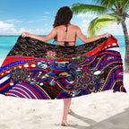 Merry Christmas Newcastle Knights Sarong Aboriginal Santa Rugby Mascot - Novocastrians