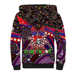 Merry Christmas Newcastle Knights Sherpa Hoodie Aboriginal Santa Rugby Mascot - Novocastrians