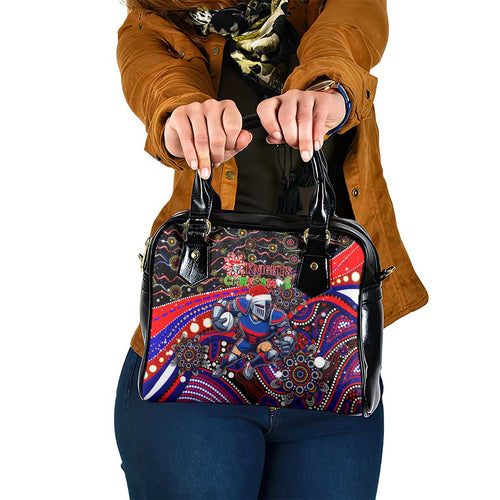 Merry Christmas Newcastle Knights Shoulder Handbag Aboriginal Santa Rugby Mascot - Novocastrians