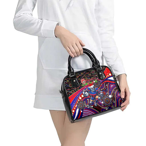 Merry Christmas Newcastle Knights Shoulder Handbag Aboriginal Santa Rugby Mascot - Novocastrians