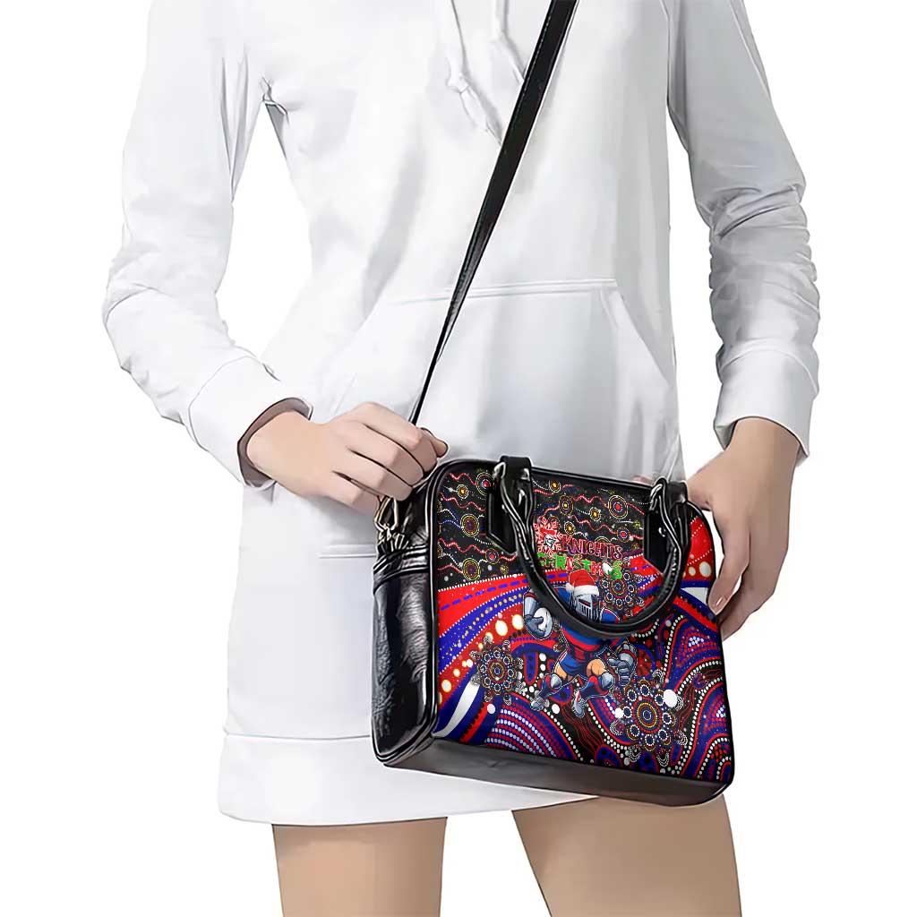 Merry Christmas Newcastle Knights Shoulder Handbag Aboriginal Santa Rugby Mascot - Novocastrians