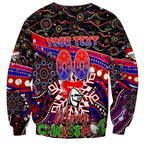 Merry Christmas Newcastle Knights Sweatshirt Aboriginal Santa Rugby Mascot - Novocastrians
