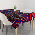 Merry Christmas Newcastle Knights Tablecloth Aboriginal Santa Rugby Mascot - Novocastrians