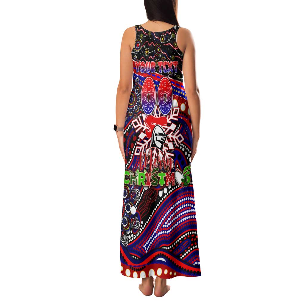 Merry Christmas Newcastle Knights Tank Maxi Dress Aboriginal Santa Rugby Mascot - Novocastrians