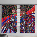 Merry Christmas Newcastle Knights Window Curtain Aboriginal Santa Rugby Mascot - Novocastrians