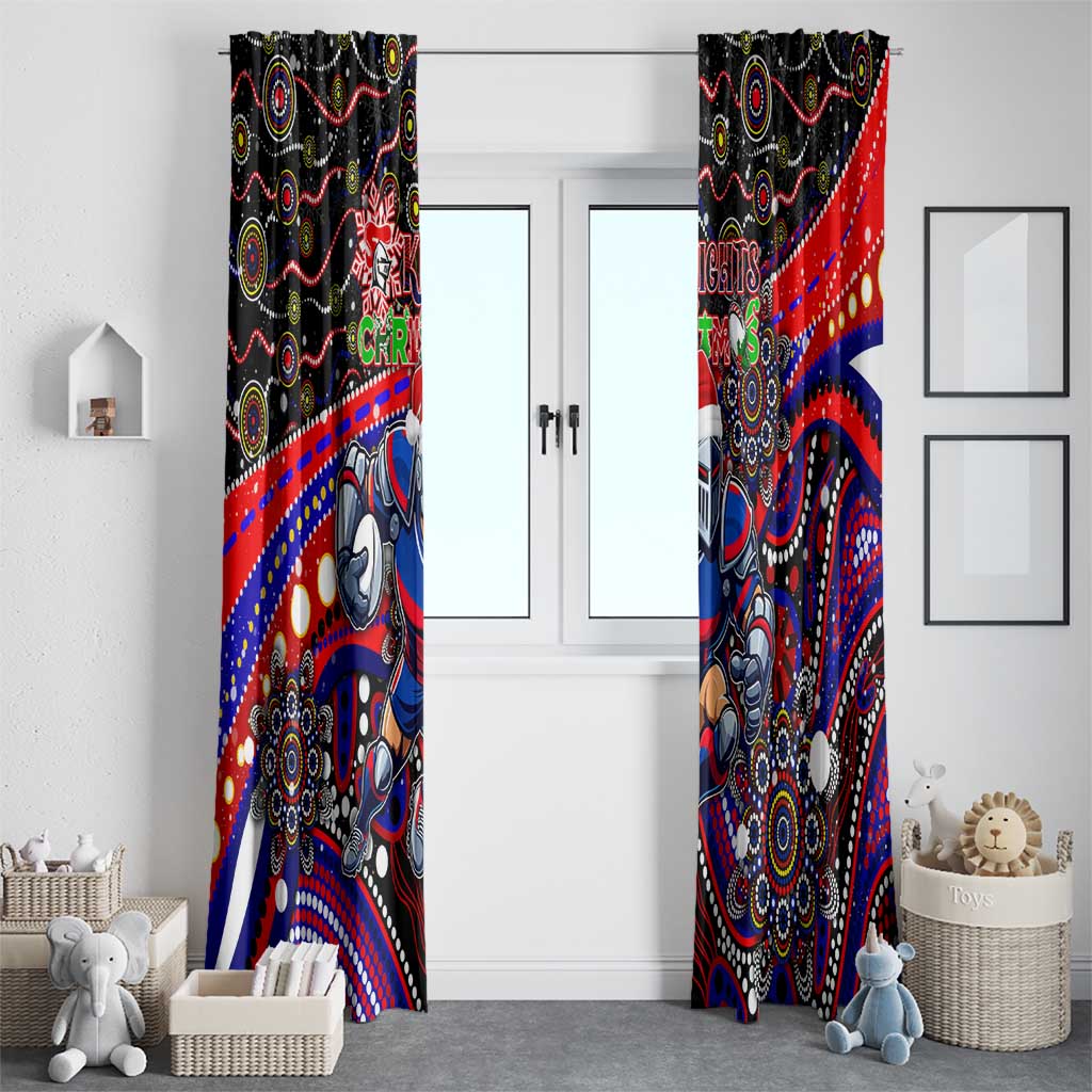 Merry Christmas Newcastle Knights Window Curtain Aboriginal Santa Rugby Mascot - Novocastrians