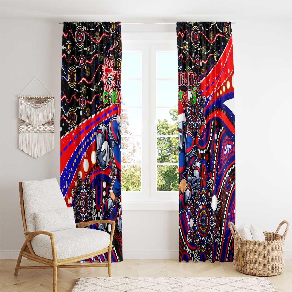 Merry Christmas Newcastle Knights Window Curtain Aboriginal Santa Rugby Mascot - Novocastrians