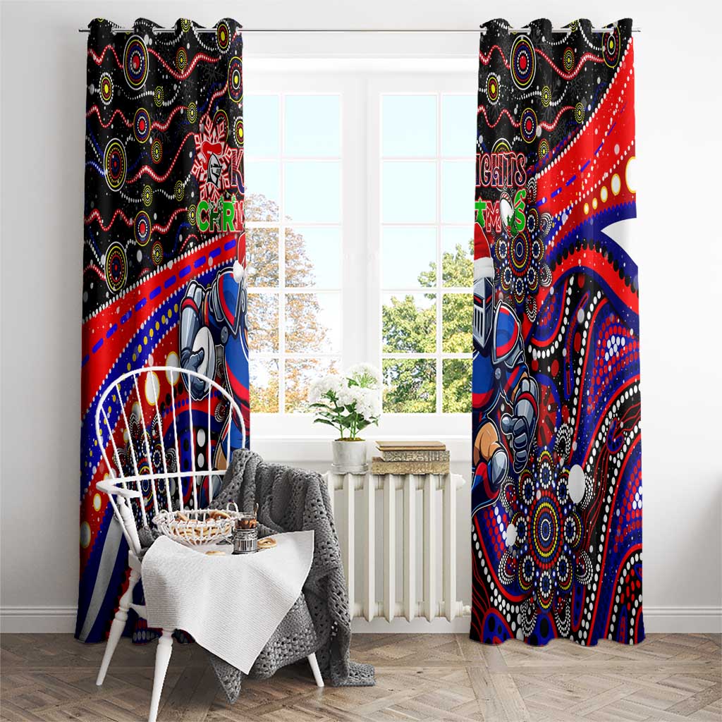 Merry Christmas Newcastle Knights Window Curtain Aboriginal Santa Rugby Mascot - Novocastrians
