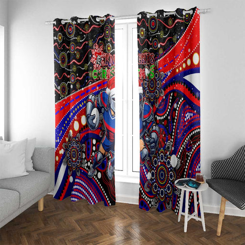 Merry Christmas Newcastle Knights Window Curtain Aboriginal Santa Rugby Mascot - Novocastrians