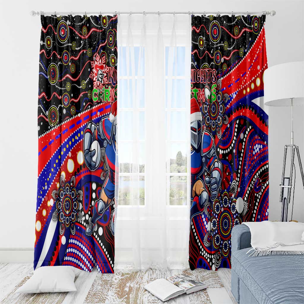 Merry Christmas Newcastle Knights Window Curtain Aboriginal Santa Rugby Mascot - Novocastrians