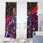 Merry Christmas Newcastle Knights Window Curtain Aboriginal Santa Rugby Mascot - Novocastrians