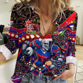 Merry Christmas Newcastle Knights Women Casual Shirt Aboriginal Santa Rugby Mascot - Novocastrians