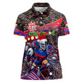 Merry Christmas Newcastle Knights Women Polo Shirt Aboriginal Santa Rugby Mascot - Novocastrians
