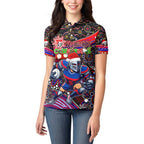 Merry Christmas Newcastle Knights Women Polo Shirt Aboriginal Santa Rugby Mascot - Novocastrians