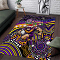 Merry Christmas Storm Area Rug Aboriginal Santa Rugby Mascot - Melbourne