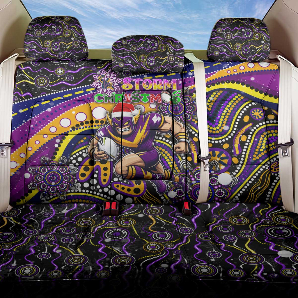 Merry Christmas Storm Back Car Seat Cover Aboriginal Santa Rugby Mascot - Melbourne