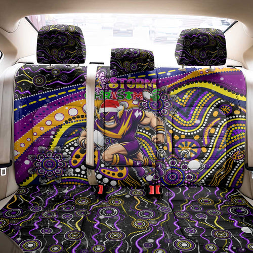 Merry Christmas Storm Back Car Seat Cover Aboriginal Santa Rugby Mascot - Melbourne
