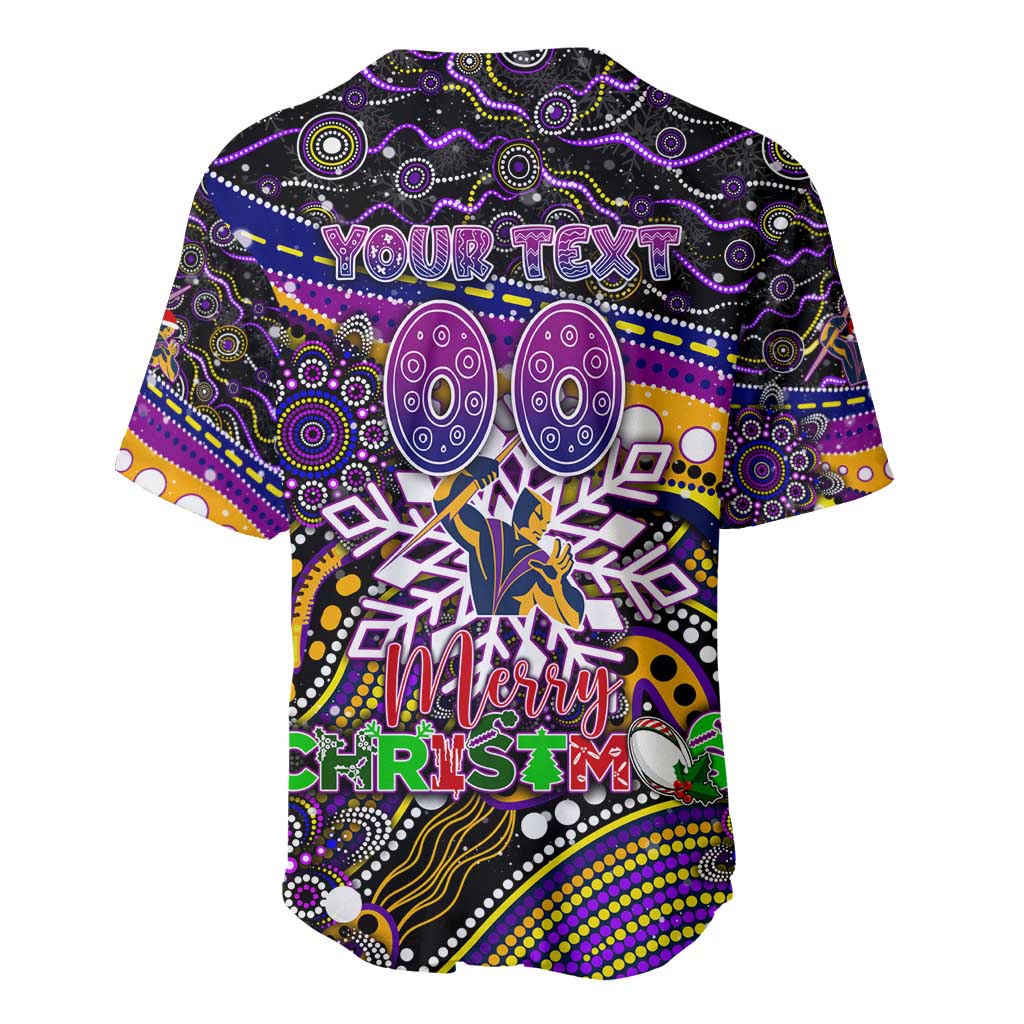 Merry Christmas Storm Baseball Jersey Aboriginal Santa Rugby Mascot - Melbourne