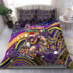 Merry Christmas Storm Bedding Set Aboriginal Santa Rugby Mascot - Melbourne