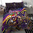 Merry Christmas Storm Bedding Set Aboriginal Santa Rugby Mascot - Melbourne