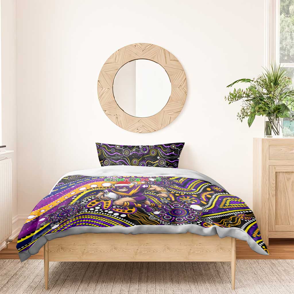 Merry Christmas Storm Bedding Set Aboriginal Santa Rugby Mascot - Melbourne