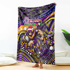 Merry Christmas Storm Blanket Aboriginal Santa Rugby Mascot - Melbourne