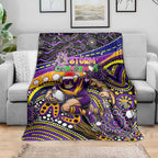 Merry Christmas Storm Blanket Aboriginal Santa Rugby Mascot - Melbourne