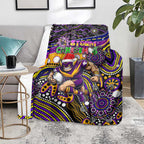 Merry Christmas Storm Blanket Aboriginal Santa Rugby Mascot - Melbourne