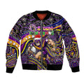 Merry Christmas Storm Bomber Jacket Aboriginal Santa Rugby Mascot - Melbourne