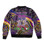 Merry Christmas Storm Bomber Jacket Aboriginal Santa Rugby Mascot - Melbourne