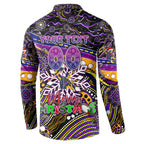 Merry Christmas Storm Button Sweatshirt Aboriginal Santa Rugby Mascot - Melbourne